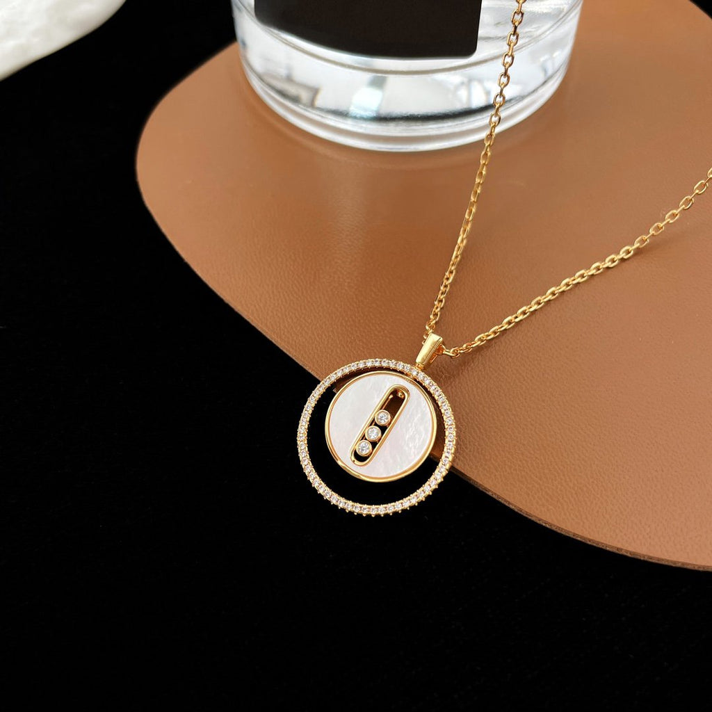 [MIRA]LUCKY MOVE MM NACRE BLANCHE DIAMOND NECKLACE