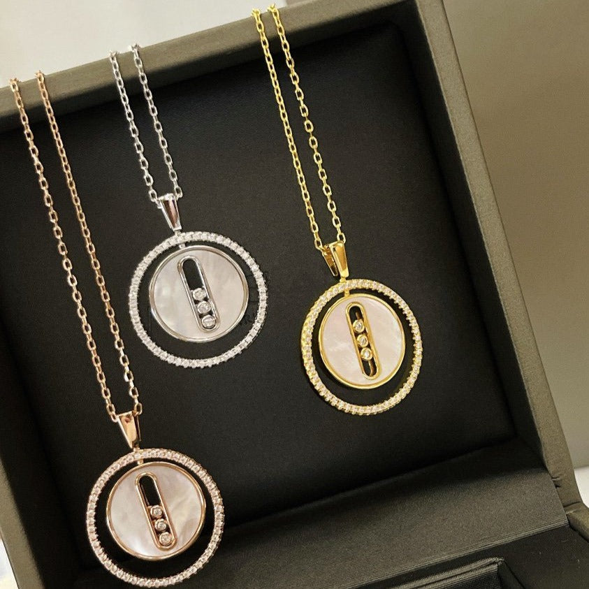 [MIRA]LUCKY MOVE MM NACRE BLANCHE DIAMOND NECKLACE
