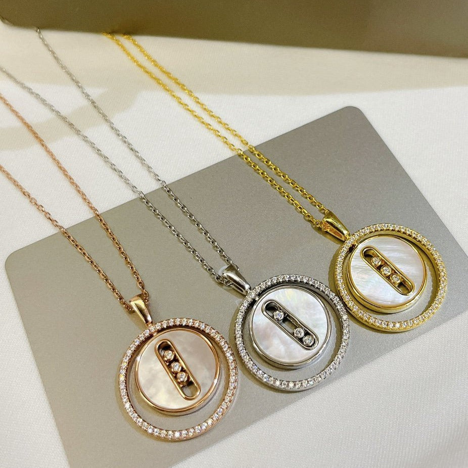 [MIRA]LUCKY MOVE MM NACRE BLANCHE DIAMOND NECKLACE