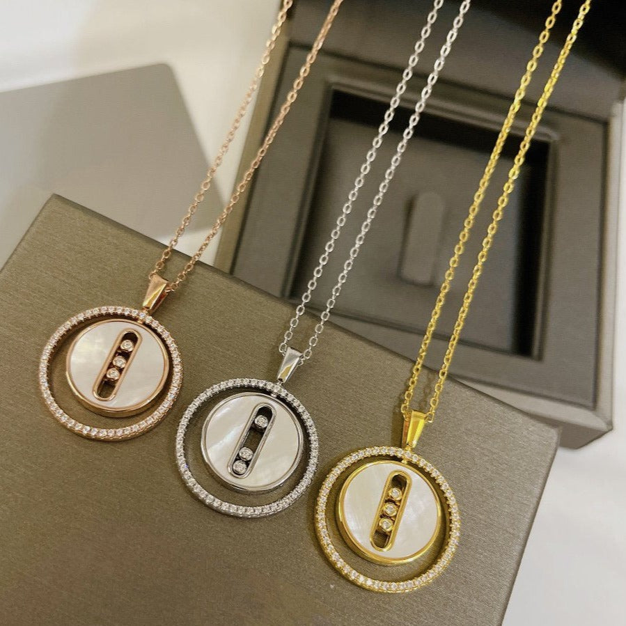 [MIRA]LUCKY MOVE MM NACRE BLANCHE DIAMOND NECKLACE