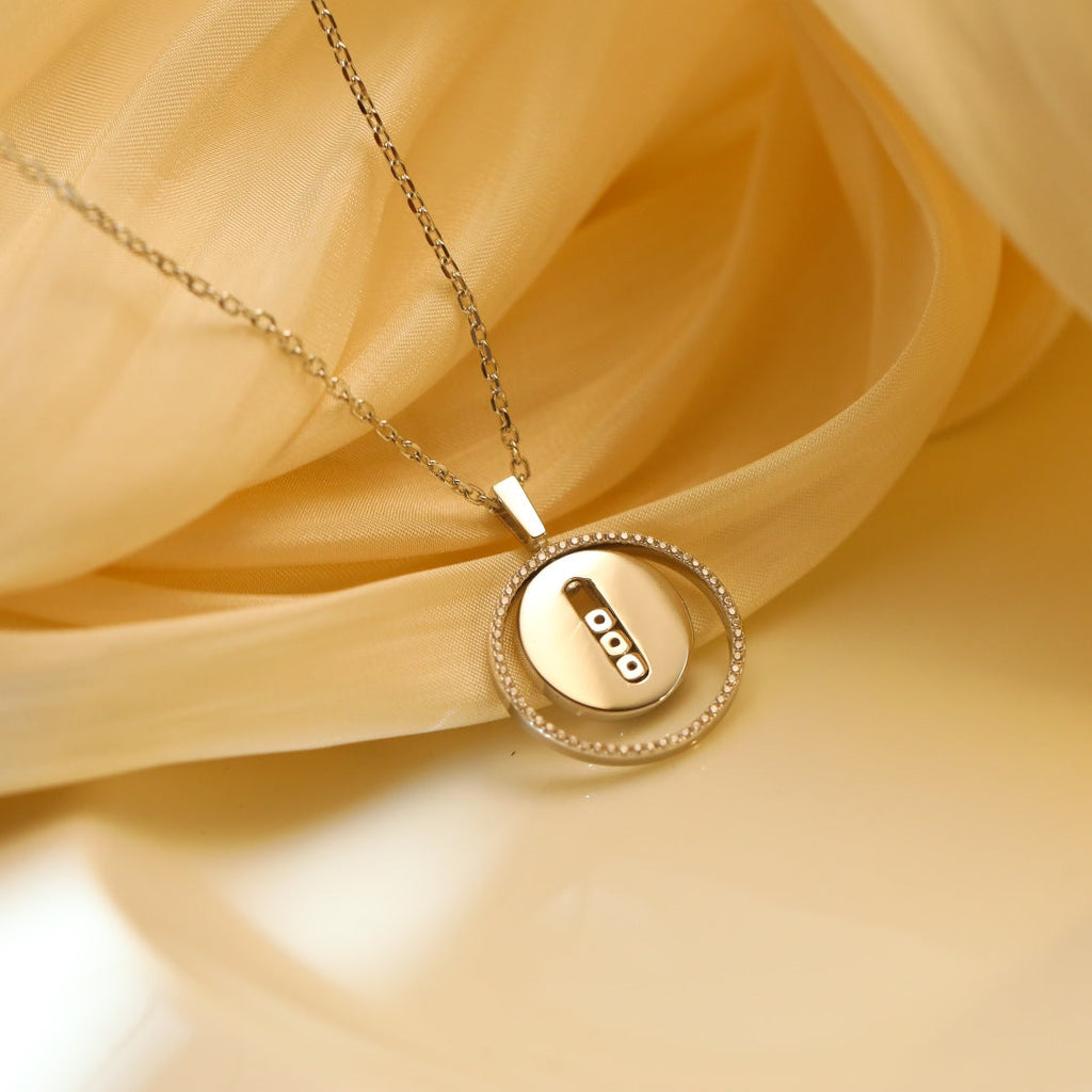 [MIRA]LUCKY MOVE MM SILVER DIAMOND NECKLACE