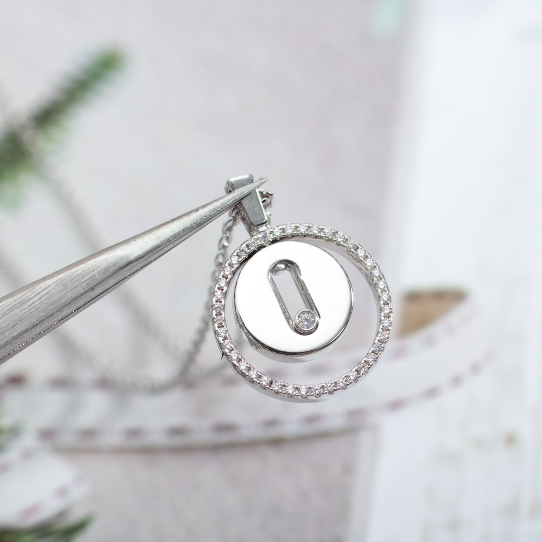 [MIRA]LUCKY MOVE PM NECKLACE SILVER DIAMOND