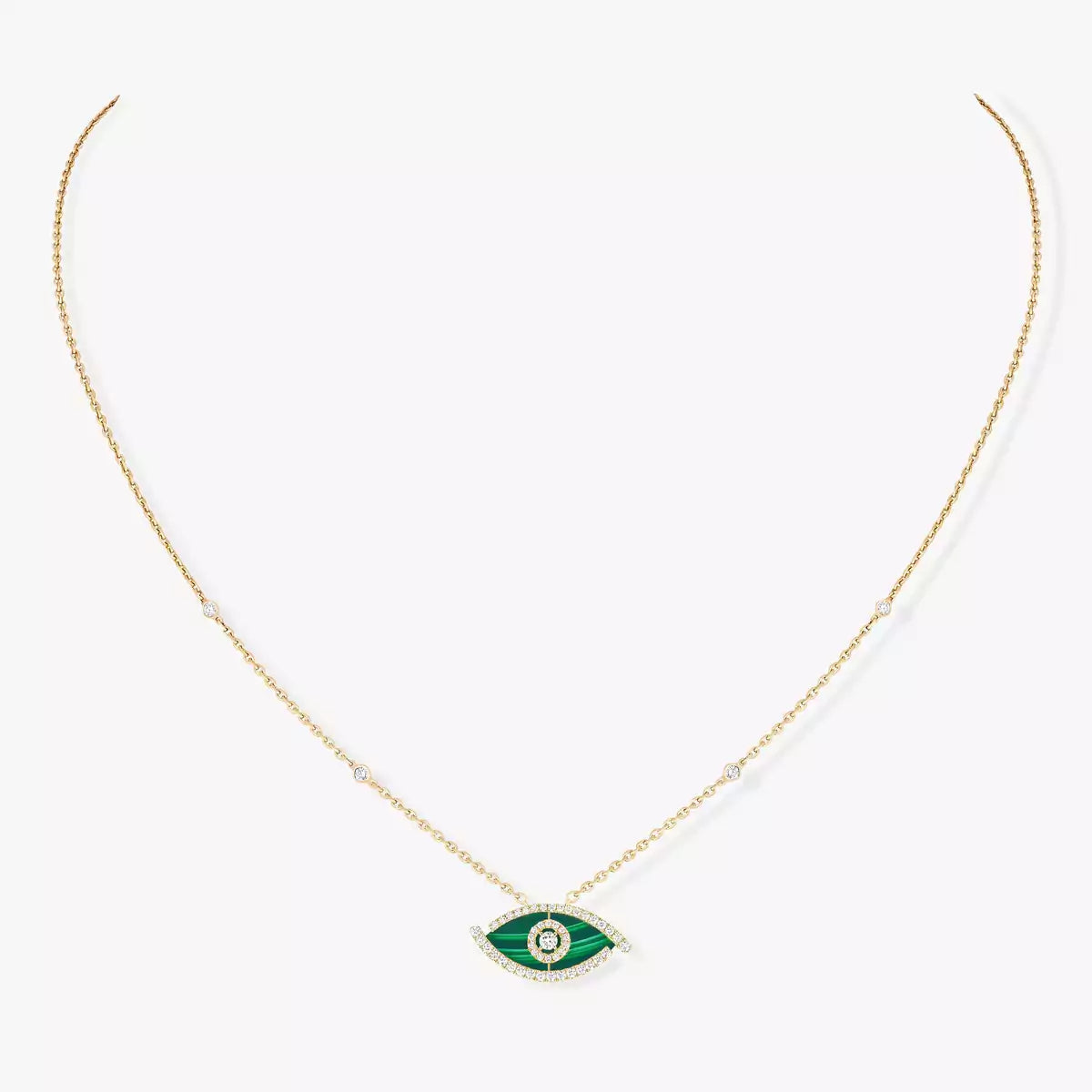 [MIRA]Lucky Eye Diamond Necklace in Rose Gold and Turquoise