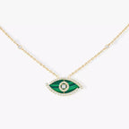 [MIRA]Lucky Eye Diamond Necklace in Rose Gold and Turquoise