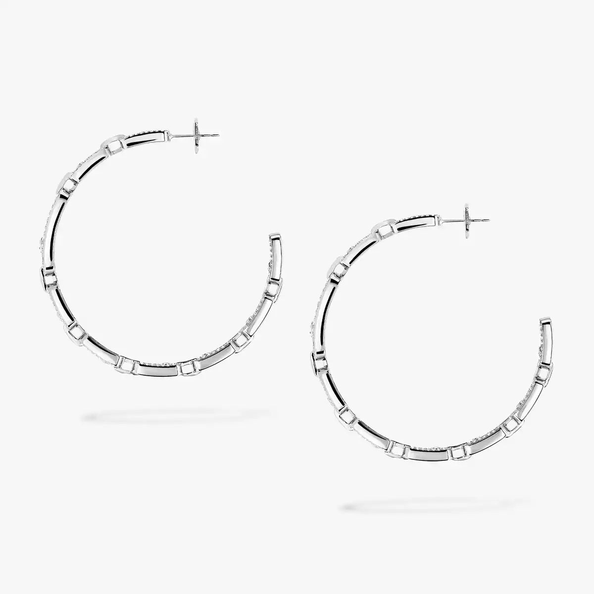 [[MIRA]Move Link Diamond Hoop Earrings