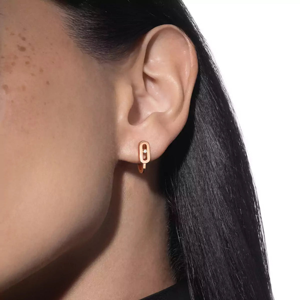 [MIRA]Diamond Mini Hoop Earrings Move Classique