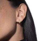 [MIRA]Diamond Mini Hoop Earrings Move Classique