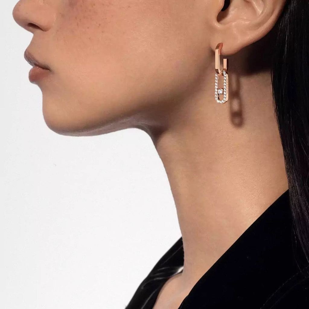 [MIRA]Move Link Diamond Earrings