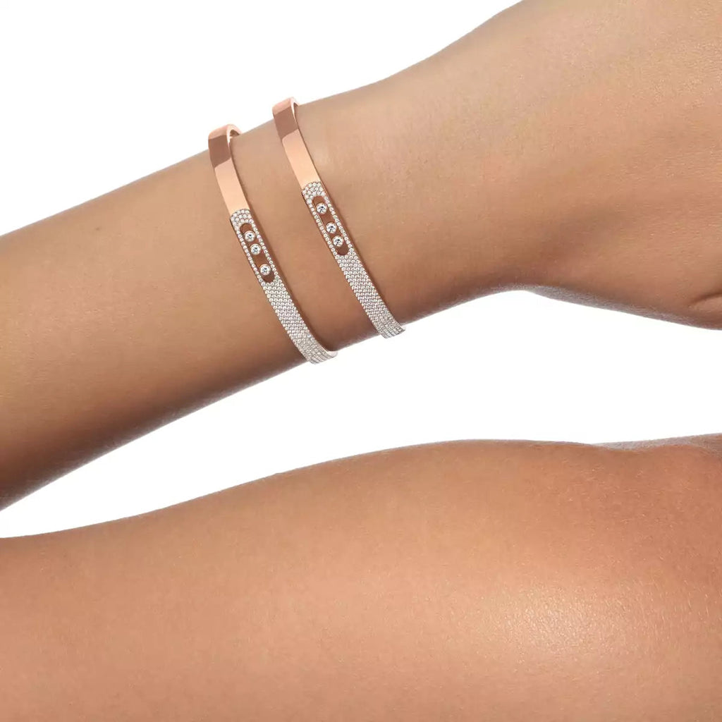 [MIRA]Move Noa Rose Gold Pavé Diamond Bangle Bracelet