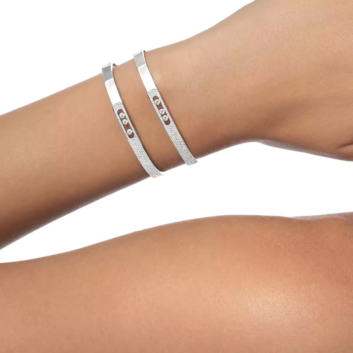 [MIRA]Move Noa Rose Gold Pavé Diamond Bangle Bracelet