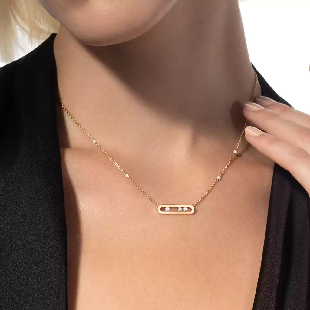 [MIRA] Baby Move Gold Diamond Necklace