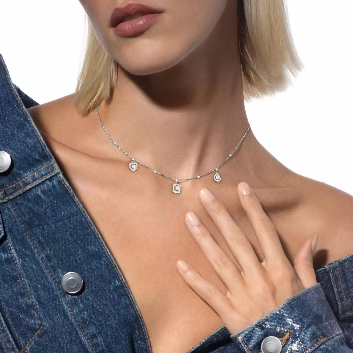 [MIRA]My Twin Diamond Necklace in Silver