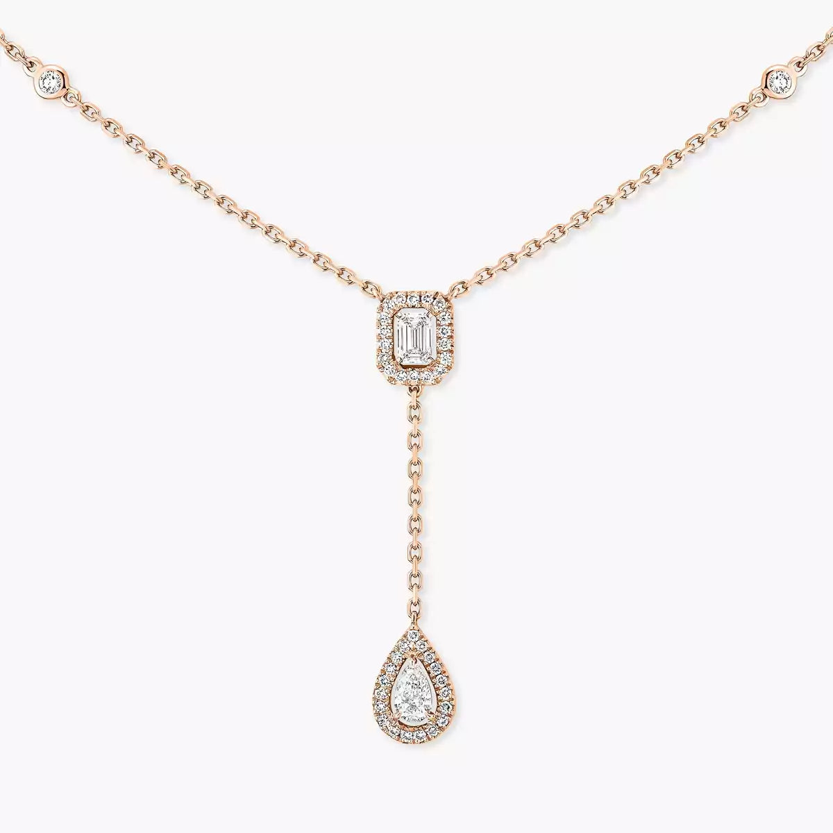 [MIRA]Gold Diamond Tie Necklace