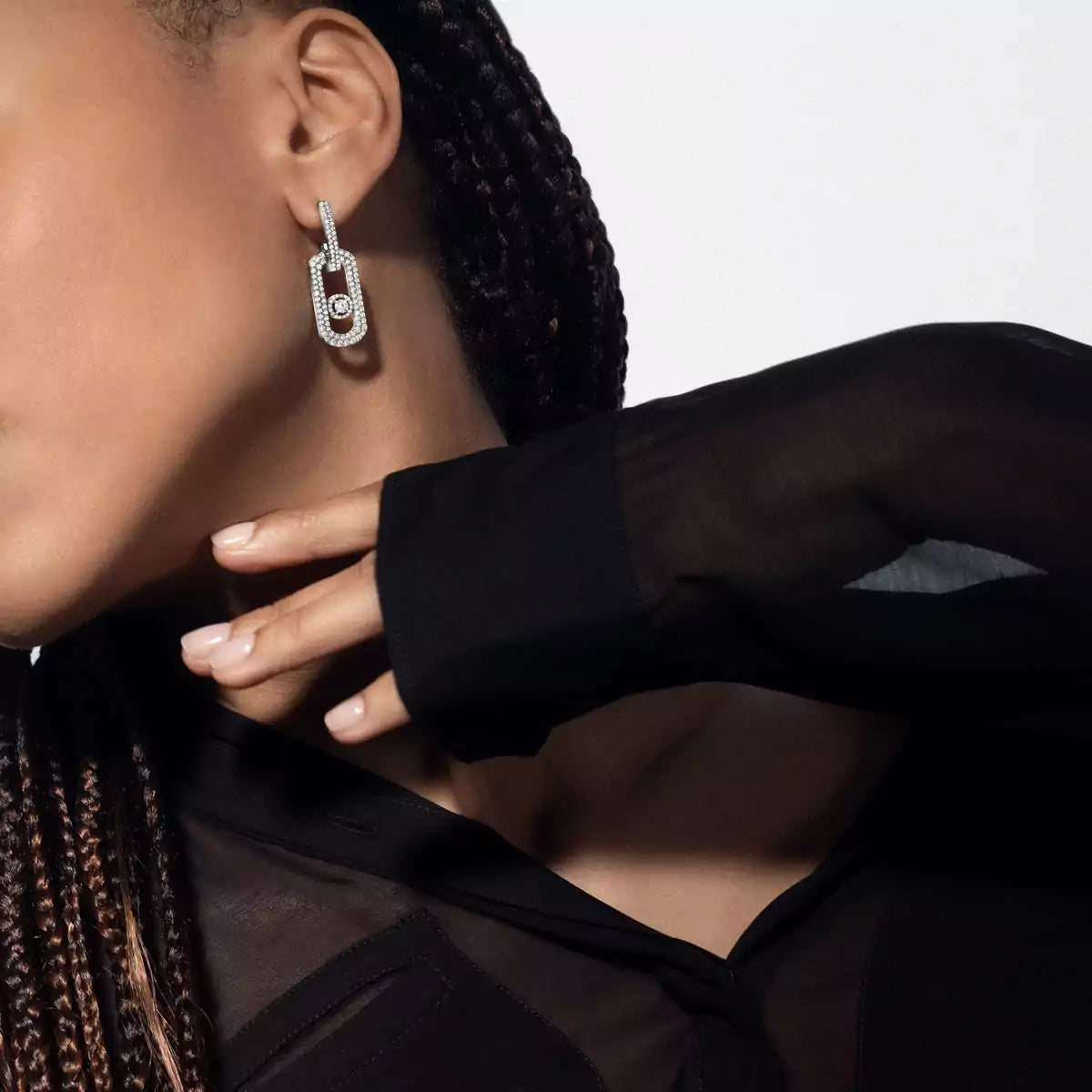 [MIRA]So Move XL Pave_-Set Diamond Pendant Earrings