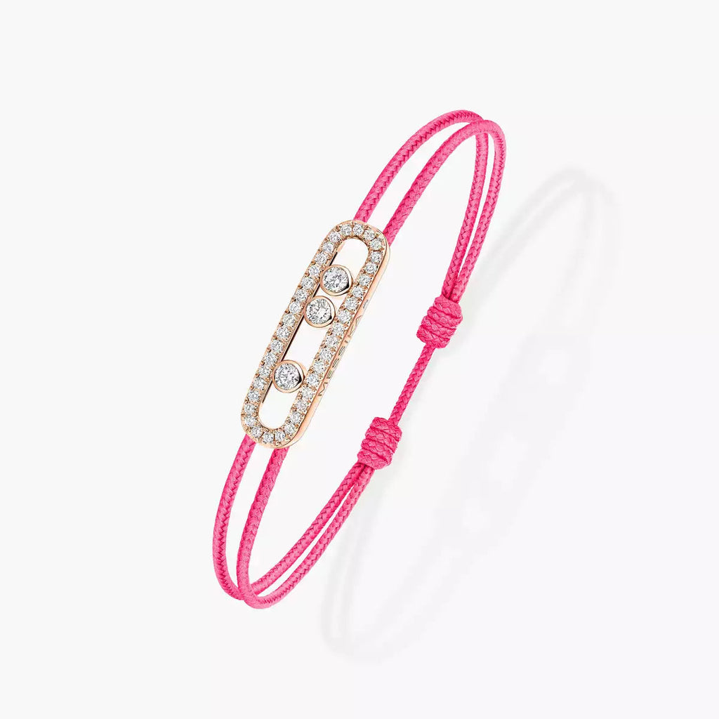 [MIRA]Messika Care(s) pink cord pavé bracelet