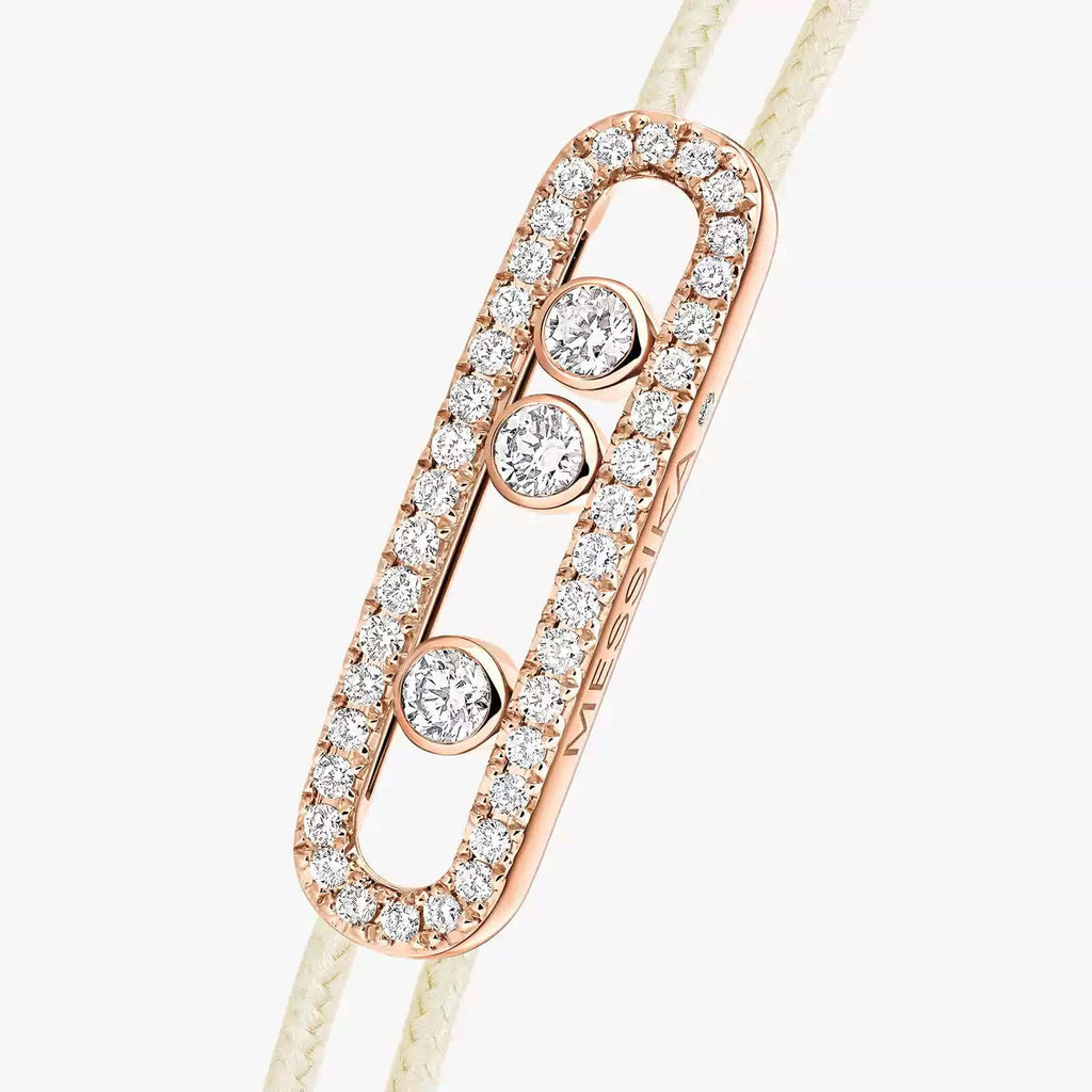 [MIRA]Messika Care(s) pink cord pavé bracelet