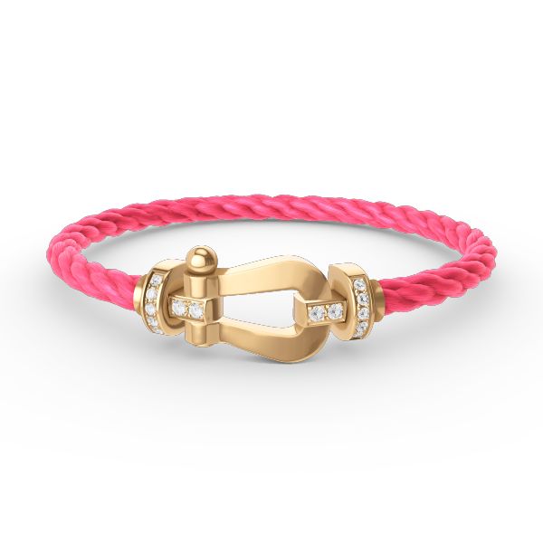 ??MIRA?¡¥FORCE LARGE HORSESHOE HALF DIAMOND BRACELET GOLD