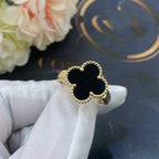 ??MIRA?¡¥CLOVER ONYX RING