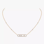 [MIRA]  Move Pave_ Rose Gold Diamond Necklace