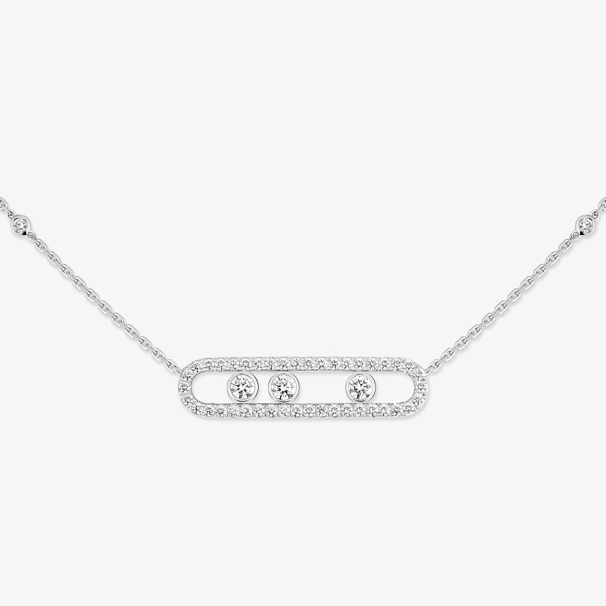 [MIRA] Move Pave_ Rose Gold Diamond Necklace