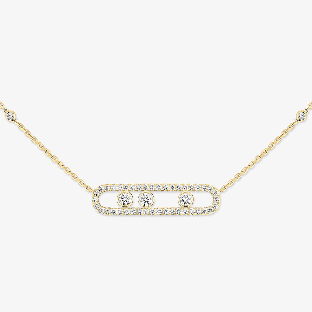 [MIRA] Move Pave_ Rose Gold Diamond Necklace