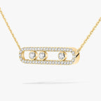 [MIRA] Move Pave_ Rose Gold Diamond Necklace