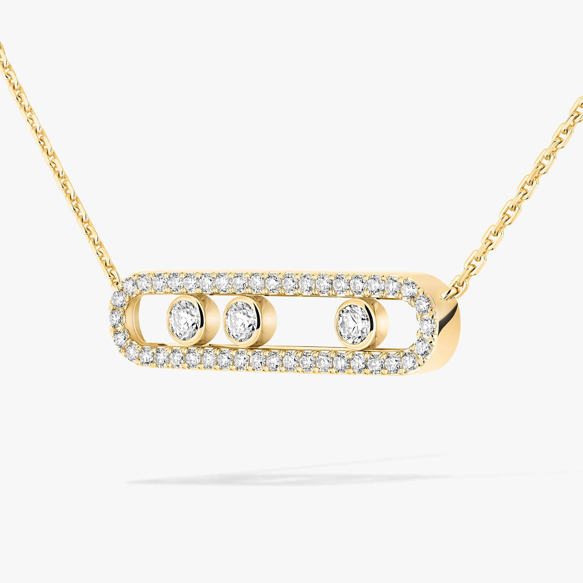 [MIRA] Move Pave_ Rose Gold Diamond Necklace